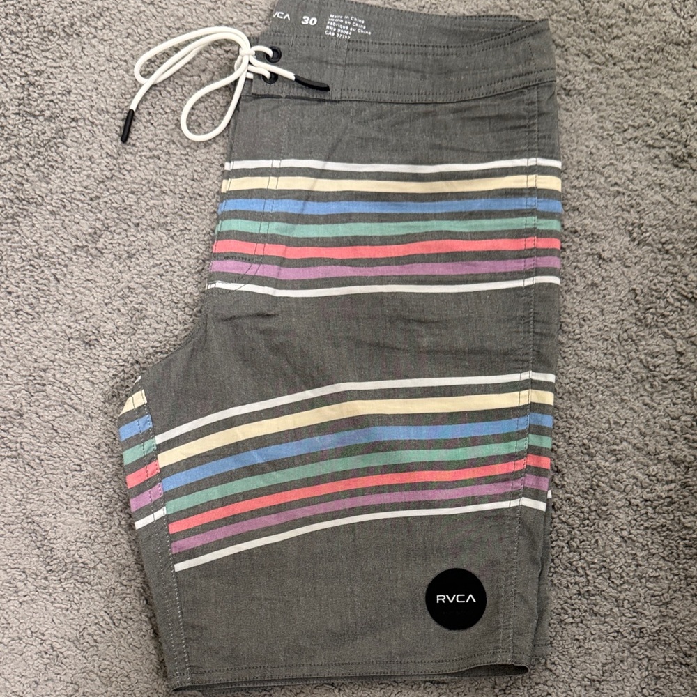 RVCA Men's Multicolor Striped Hybrid Shorts